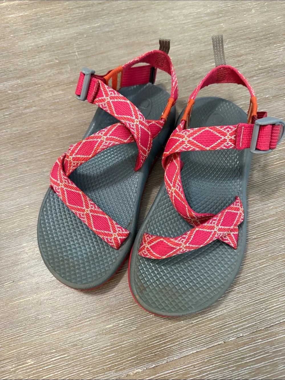 Chaco Kids Red Patterned Strap Sandals